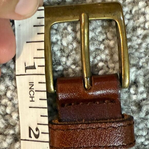 Fossil Patchwork Plaid Leather Belt Brown Brass Buckle Women’s S VGUC - Picture 9 of 9